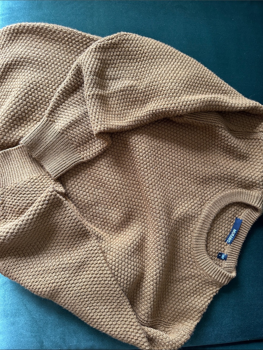 Club Monaco Men’s Chunky Knit Crewneck Sweater - Camel
